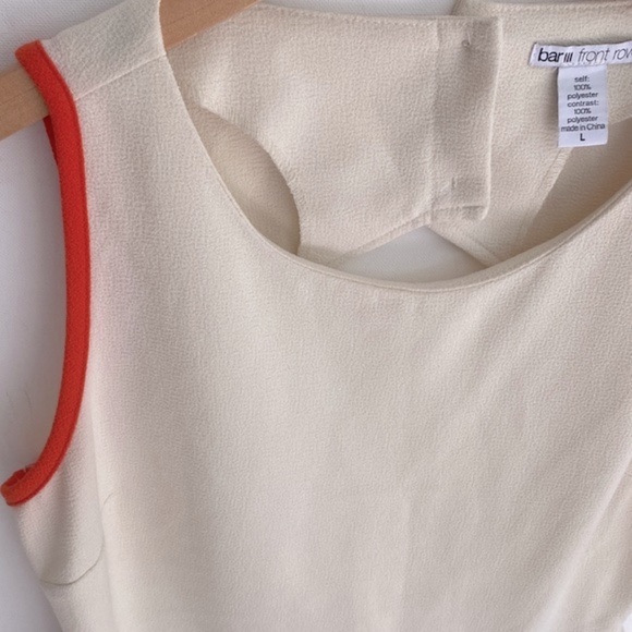 Bar III Front Row sleeveless peplum mid back triangular open Top, Size L - Picture 3 of 11